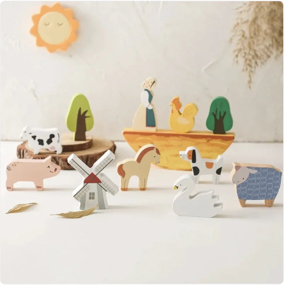 Children's Farm Animal Puzzle Stacking Blocks