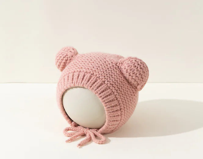Knitted Winter Baby Beanie with Cute Bear Ears – Cozy and Adorable Hat for Baby Boys and Girls