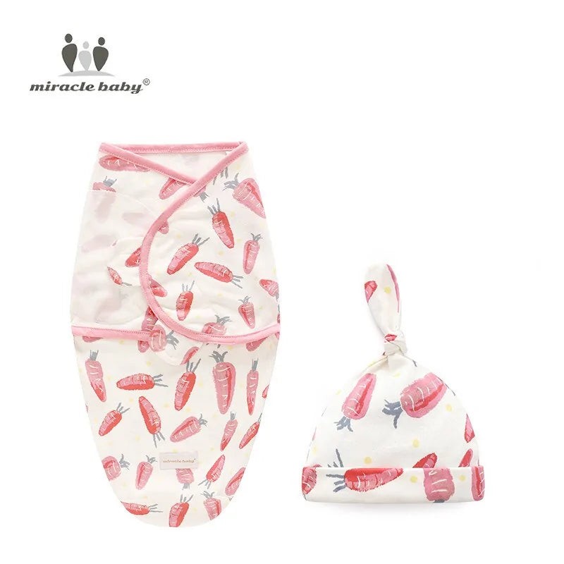 Cozy Baby Swaddle Blanket with Cap - Soft and Comfortable for Naptime and Bedtime