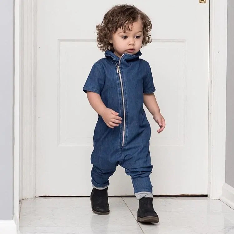 Soft Denim Romper Jumpsuit for Toddlers – Comfortable, Durable, and Stylish