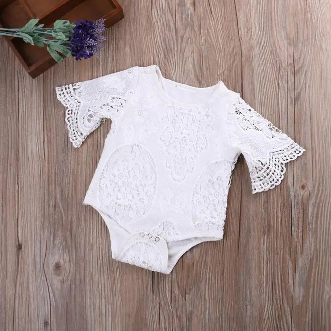 Baby White Lace Ruffle Romper - Adorable and Comfortable Outfit