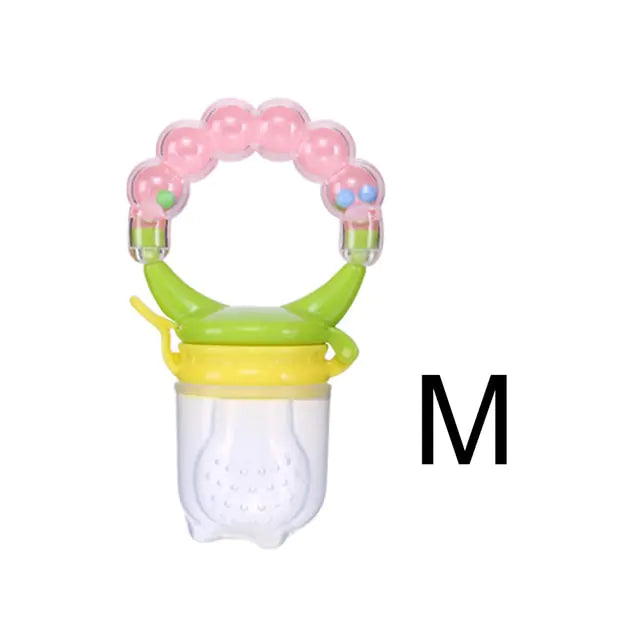 Squeeze Bottle Feeder – One-Handed Feeding with Reusable Silicone Spoon and Fruit Nibbler