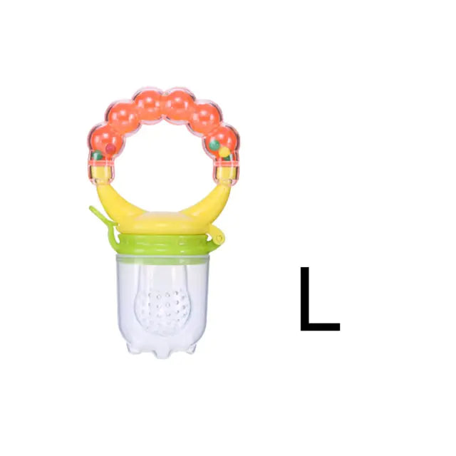 Squeeze Bottle Feeder – One-Handed Feeding with Reusable Silicone Spoon and Fruit Nibbler
