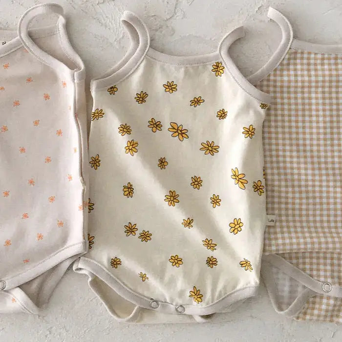 Summer Printed Cotton Sling Romper for Girls