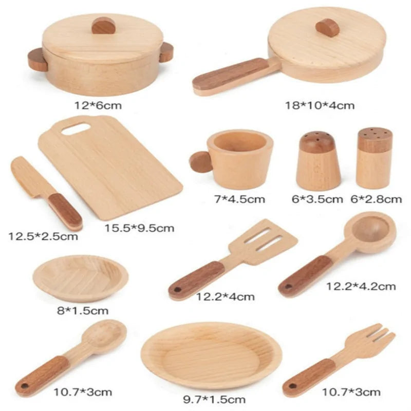 Log Wooden Kitchen Toy for Imaginative Play