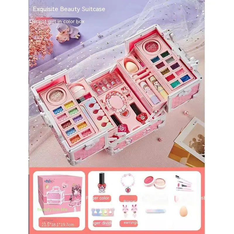 Children's Cosmetics Makeup Set Portable Box Simulation Nail Polish Play House Girl's Gift