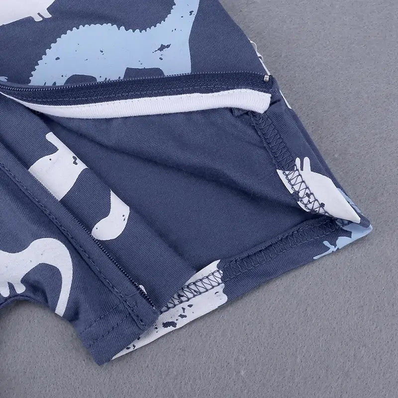 Cozy Dinosaur Zip Romper – Playful Print & Easy Zip Closure for Boys