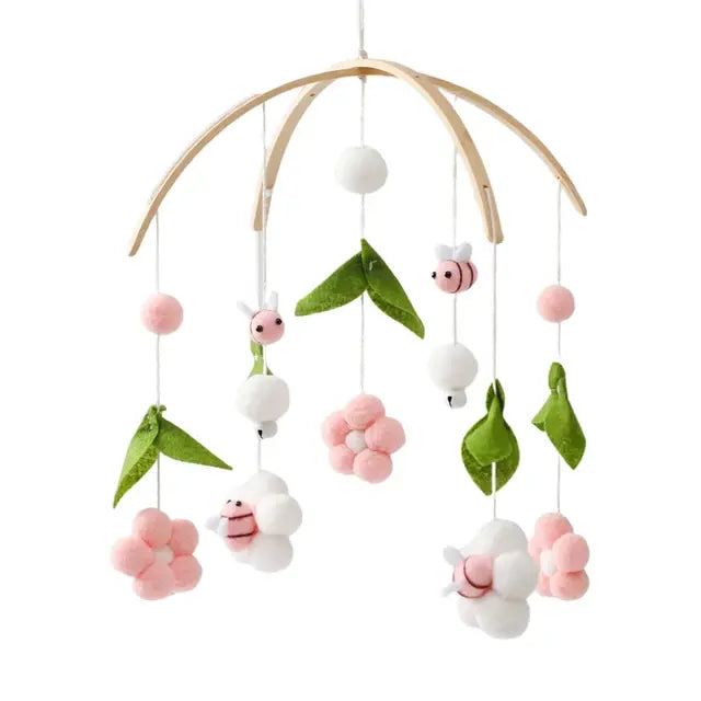 Crib Mobile Bed Bell with Calming Melodies and Rotating Characters
