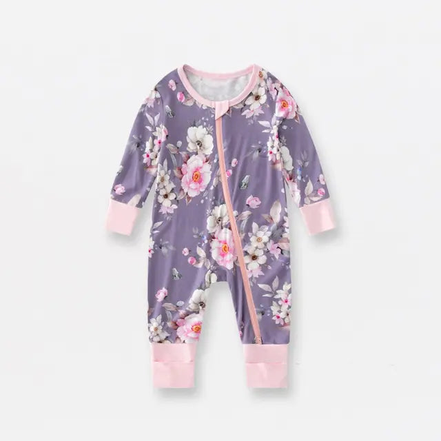 Bamboo Fiber Baby Zippered Romper – Soft, Eco-Friendly, and Comfortable for Newborns