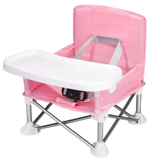 Compact Folding Baby Seat with Tray & Carrying Bag - Portable & Easy to Clean