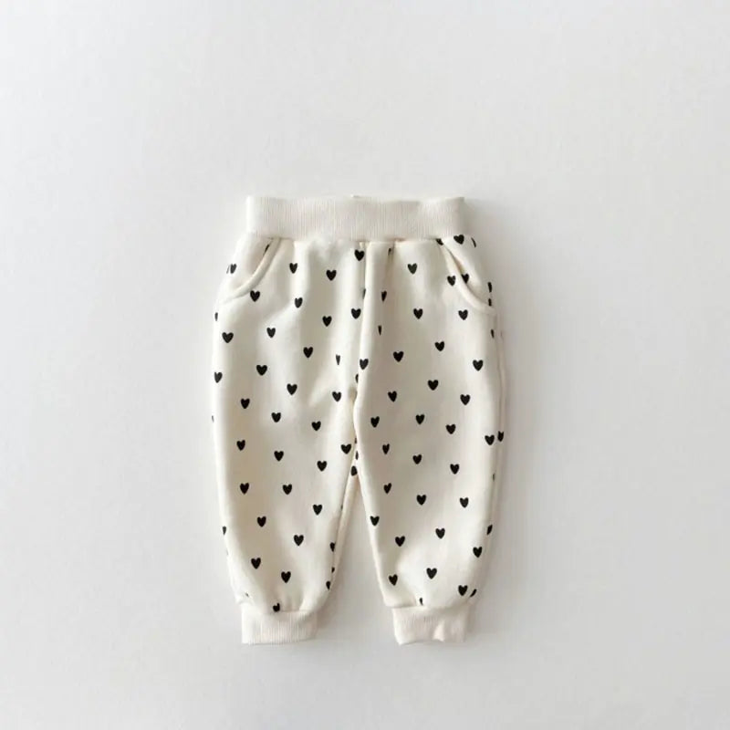 MILANCEL Full Heart Baby Clothing Set – Soft Cotton Long Sleeve Top & Pants