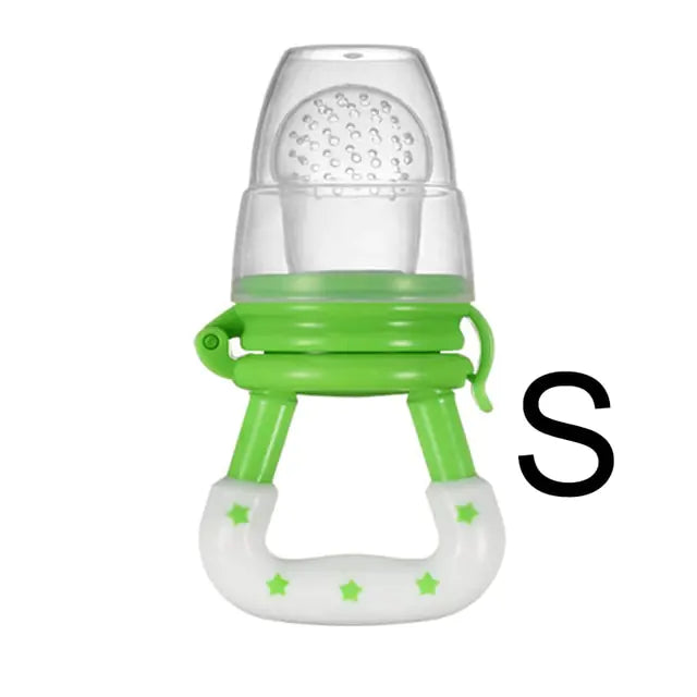 Squeeze Bottle Feeder – One-Handed Feeding with Reusable Silicone Spoon and Fruit Nibbler