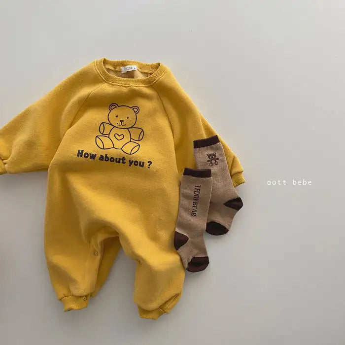 Cuddle Bear Long Sleeve Jumpsuit for All-Day Comfort