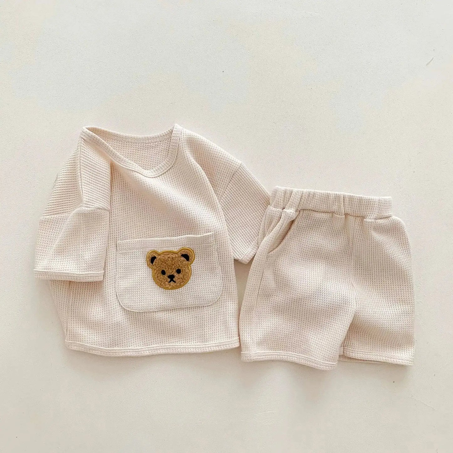 Bear Waffle Texture Toddler Comfort Set