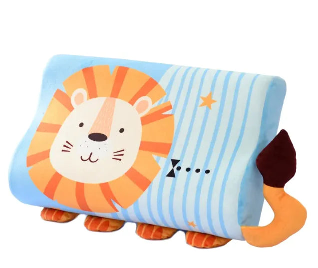 Toddler Memory Foam Pillow with Cream Lion Design for Restful Sleep