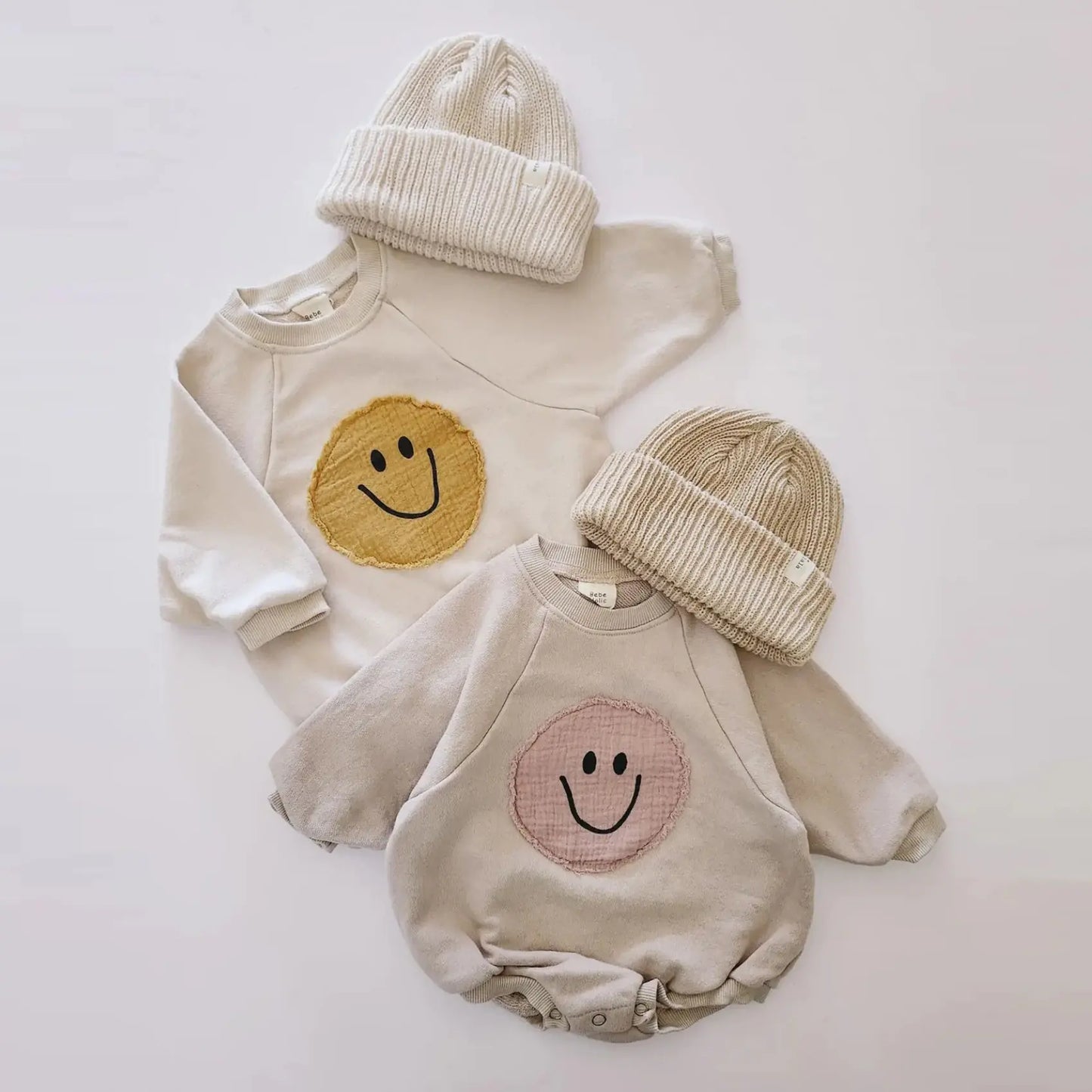 Smiley Face Cozy Cotton Romper for Baby