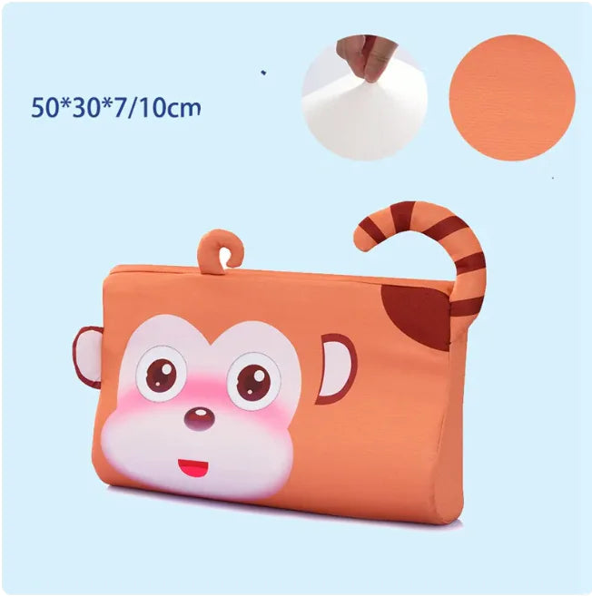 Toddler Memory Foam Pillow with Cream Lion Design for Restful Sleep