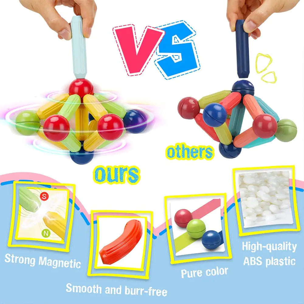 Magnetic Building Blocks - Creative Construction Set for Imagination and Learning