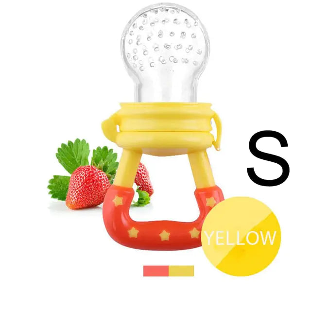 Squeeze Bottle Feeder – One-Handed Feeding with Reusable Silicone Spoon and Fruit Nibbler
