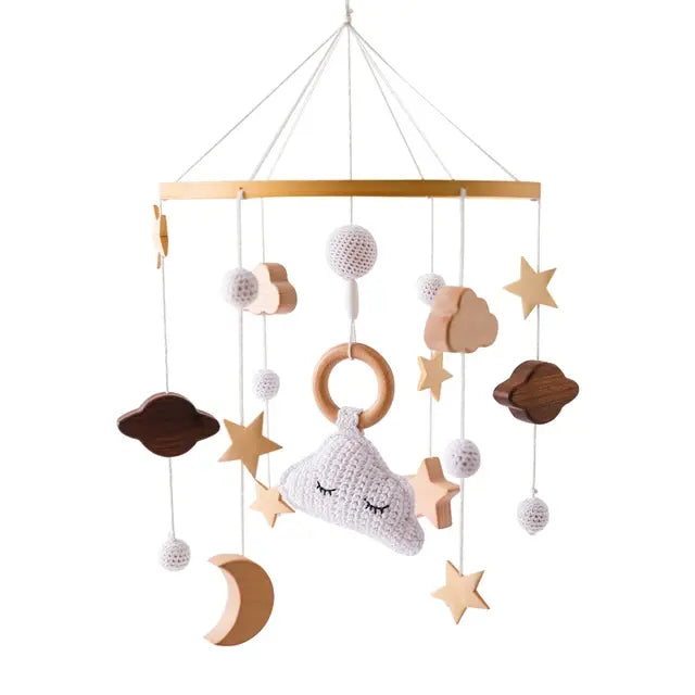 Crib Mobile Bed Bell with Calming Melodies and Rotating Characters