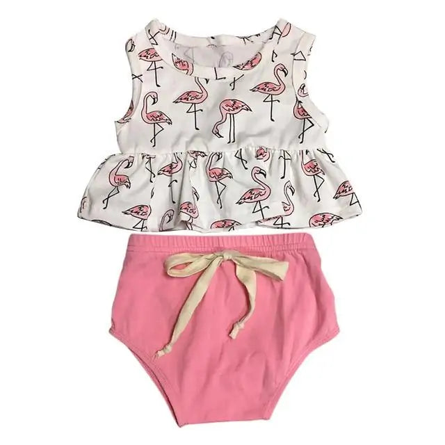 Sleeveless Flamingo Cotton Top - Cool and Comfortable Baby Wear