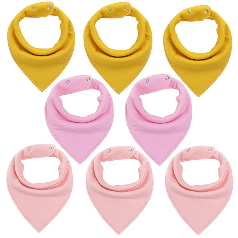8-Piece Organic Cotton Baby Bandana Bibs - Soft, Absorbent & Stylish
