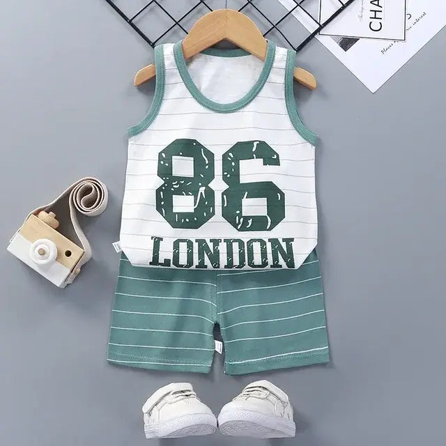 Kids' Summer Cotton Vest and Shorts Set – Stylish and Breathable Outfit for Boys and Girls