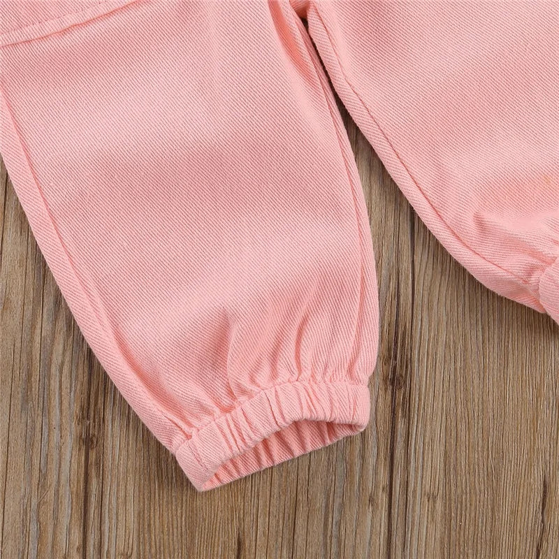 Stylish Girl's V-Neck Cotton Jumpsuit