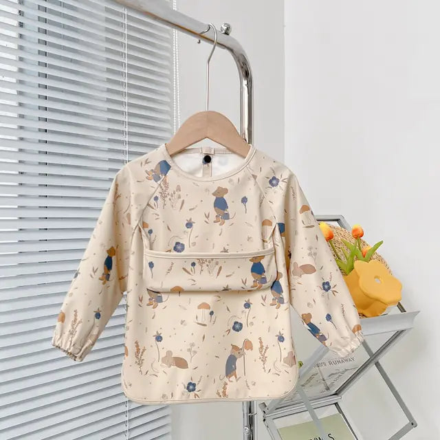 Cute Toddler Long Sleeve Waterproof Bib Apron