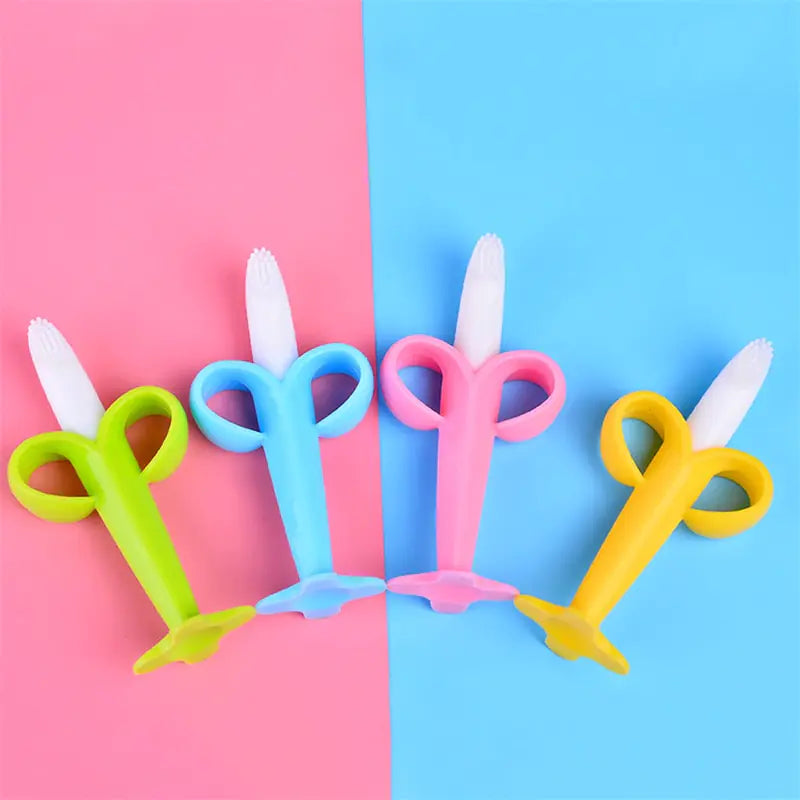 Banana Buds Silicone Baby Teether & Training Toothbrush