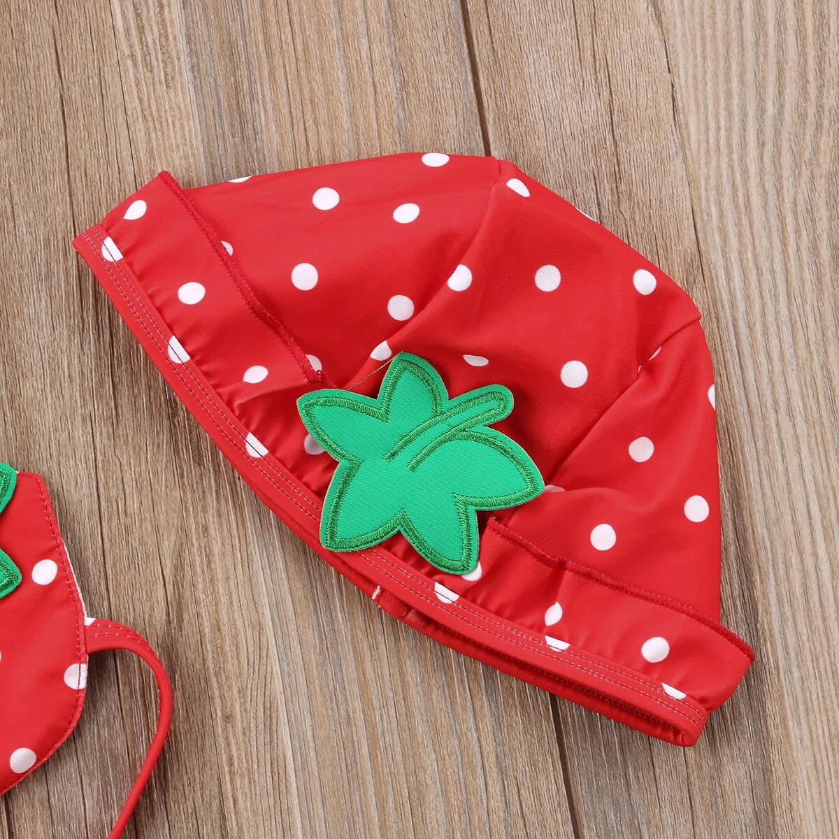 Sweet Strawberry Splash Bikini and Hat for Girls