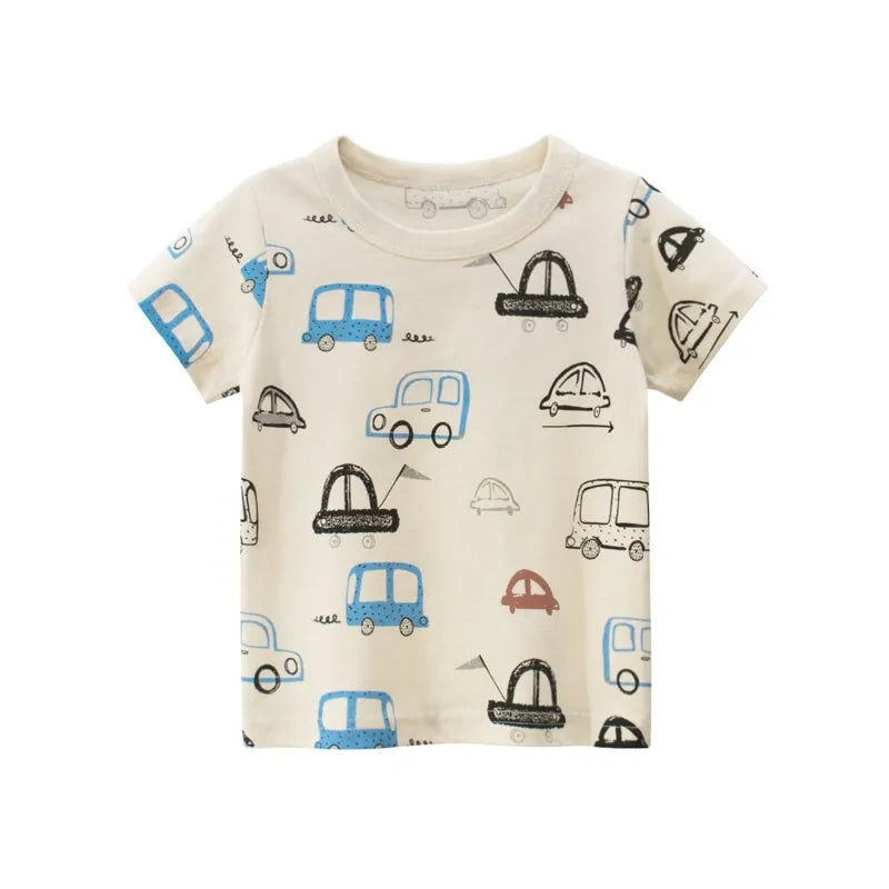Children's Summer Cartoon Graphic Short Sleeve T-Shirt