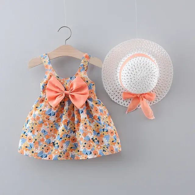 2pcs/Set Baby Girl Summer Floral Dresses