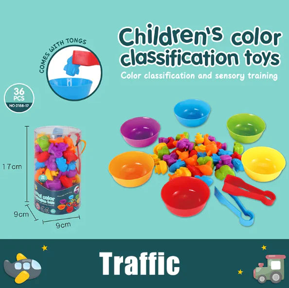 Rainbow Counting Toddler Game Set - Early Education Math & Cognitive Toy