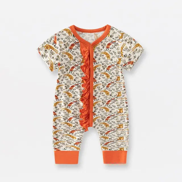 Bamboo Fiber Baby Zippered Romper – Soft, Eco-Friendly, and Comfortable for Newborns