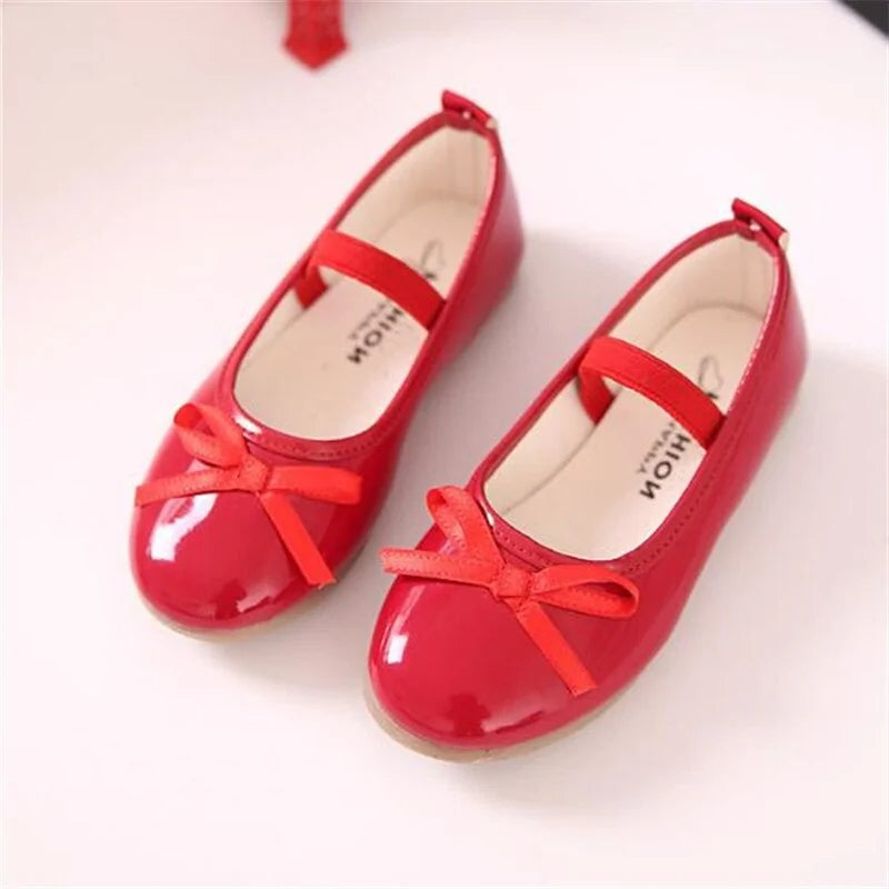 Adorable Baby Flat Shiny Shoes – Comfortable and Stylish Party Footwear
