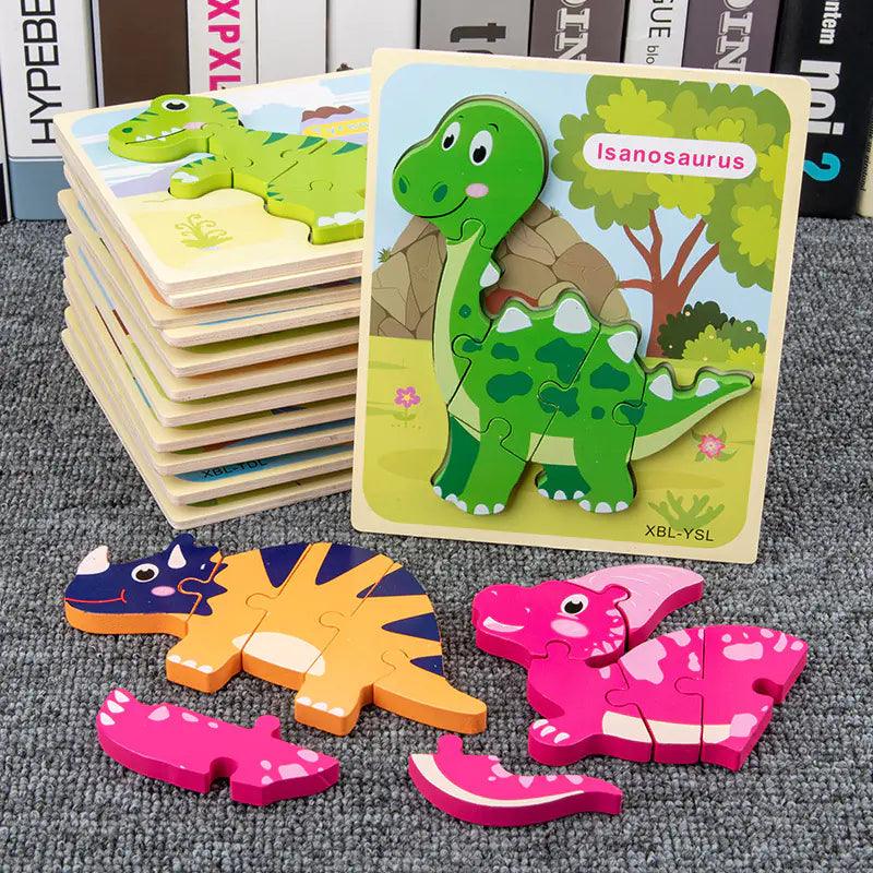 Wooden Dinosaur 3D Puzzle - T-Rex Model for Creative Fun and Learning