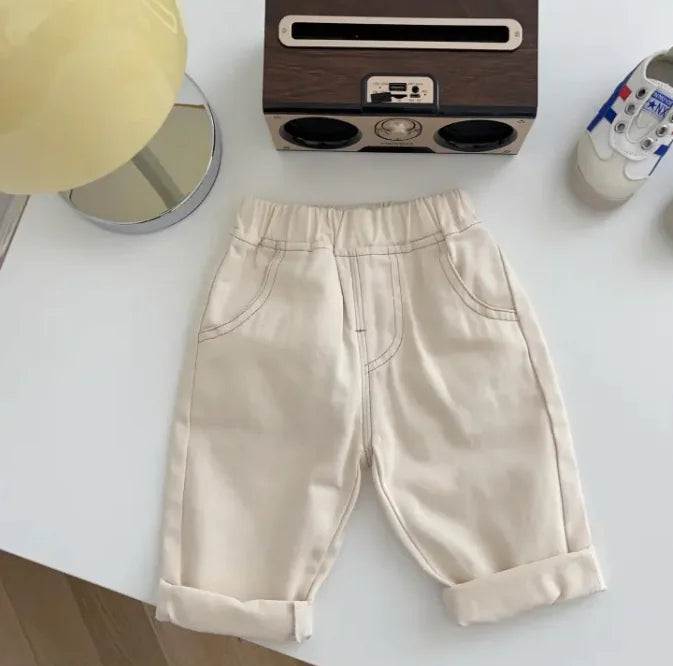 Soft Casual Simple Solid Colour Jeans for Kids