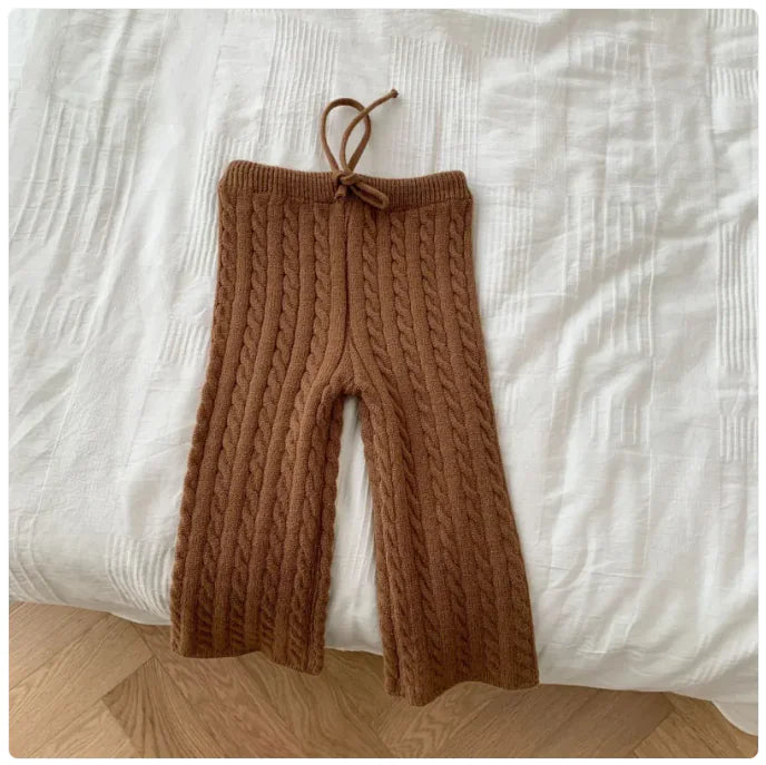 Children's Fried Dough Twists Sweater Solid Colour Set