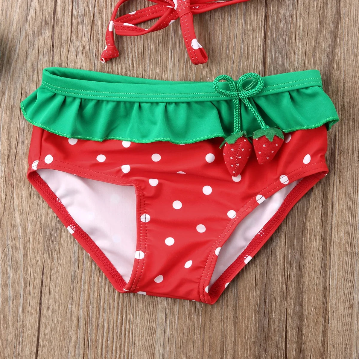 Sweet Strawberry Splash Bikini and Hat for Girls