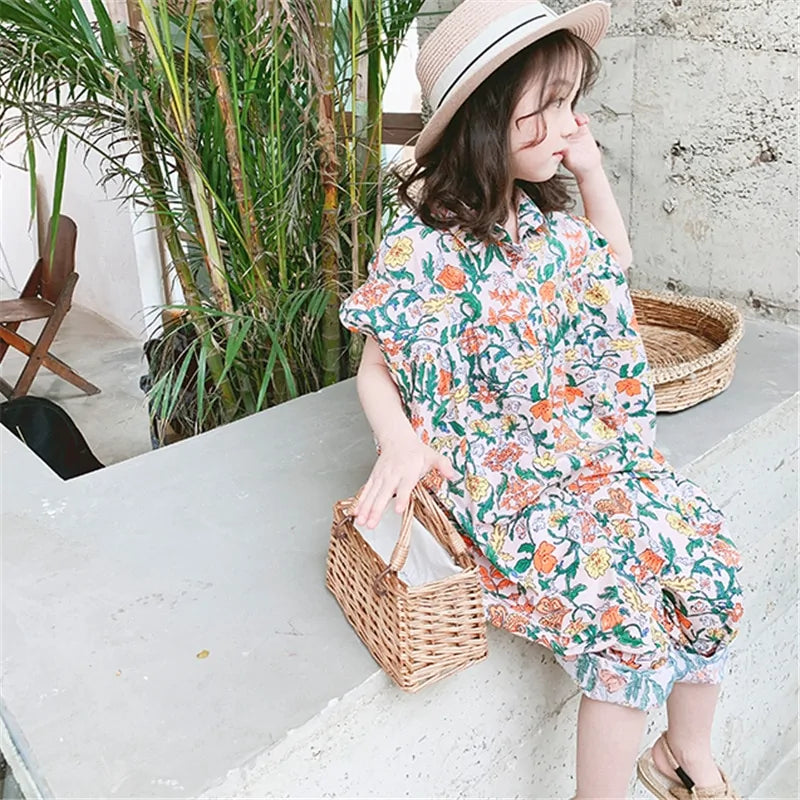 Vibrant Floral Summer Pants for Kids