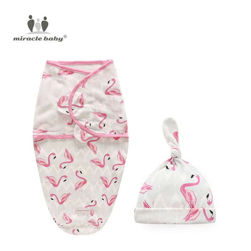 Cozy Baby Swaddle Blanket with Cap - Soft and Comfortable for Naptime and Bedtime