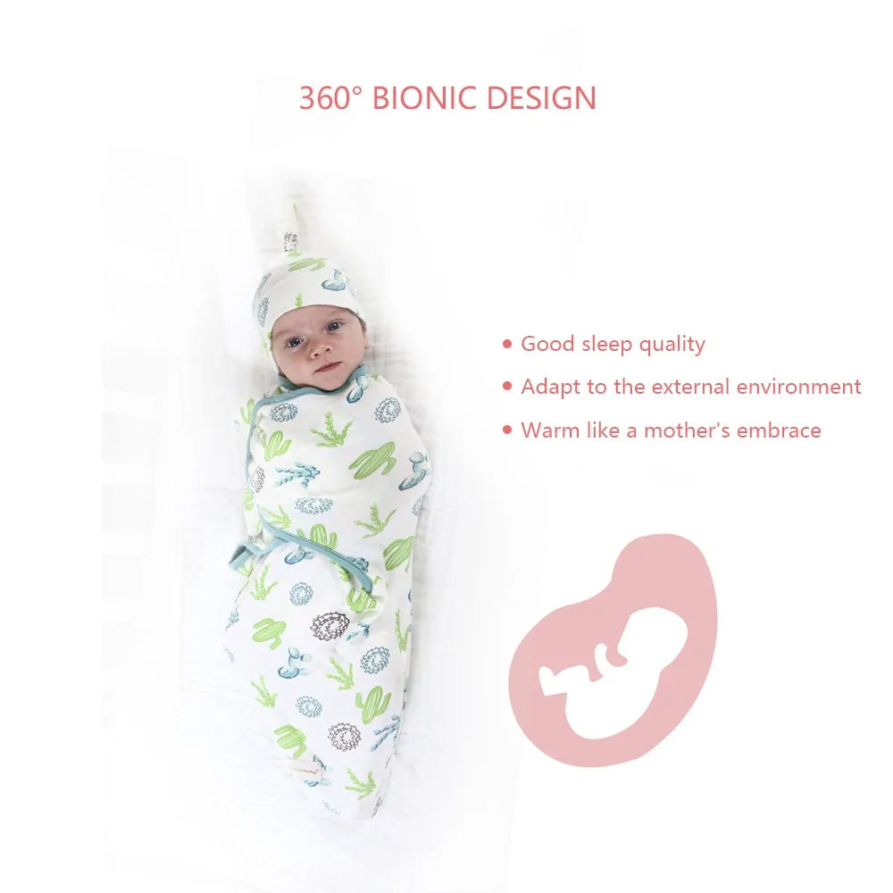 Cozy Baby Swaddle Blanket with Cap - Soft and Comfortable for Naptime and Bedtime