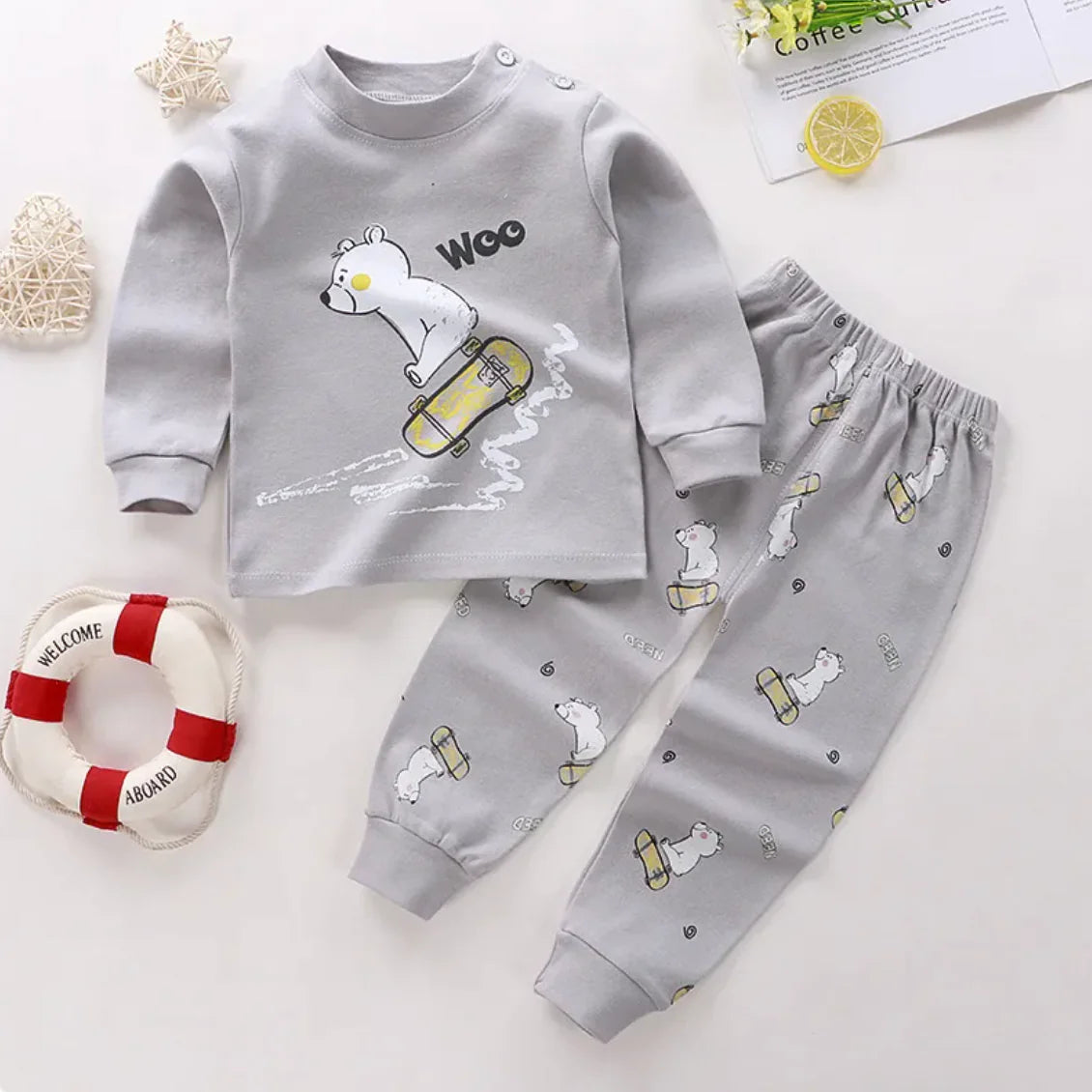 Cozy Cotton Long Johns Set – Soft, Warm & Stylish for Kids
