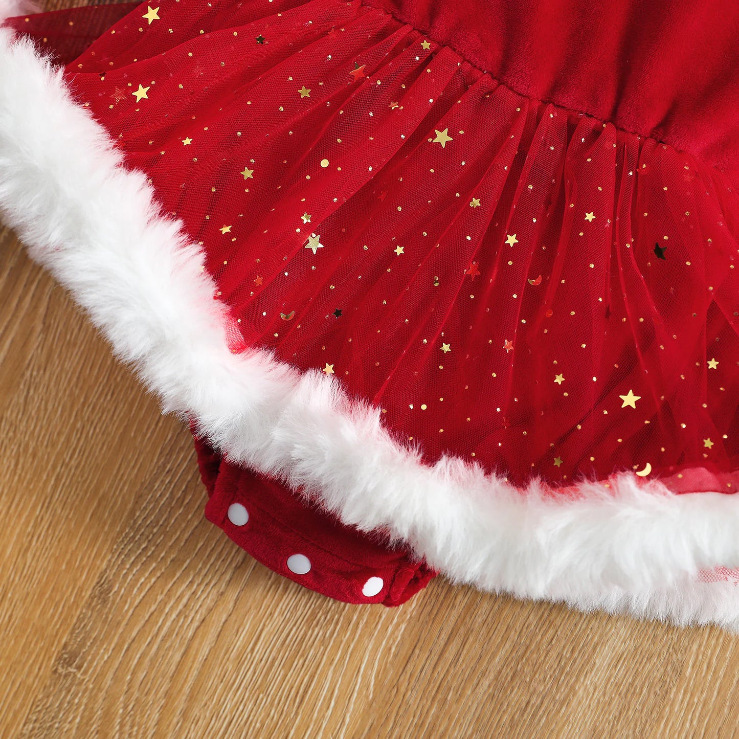 Star & Moon Holiday Baby Romper Set – Includes Matching Headband