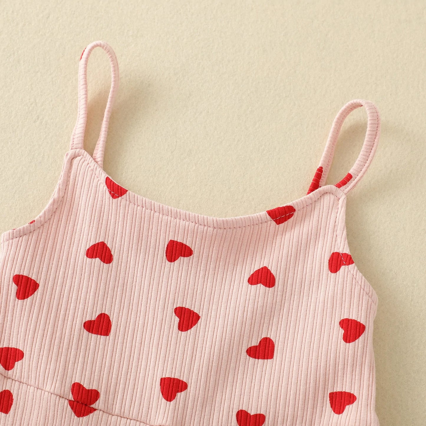Baby Love Heart Print Romper for Girls