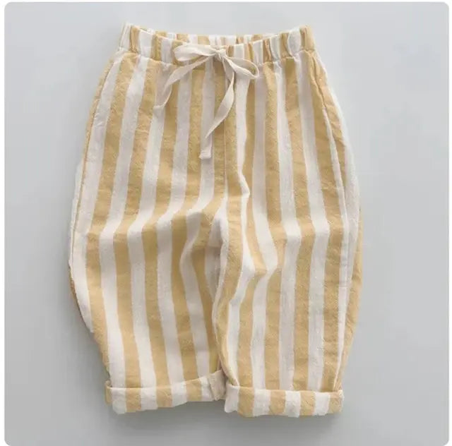 Classic Linen Cotton Stripe Pants for Kids