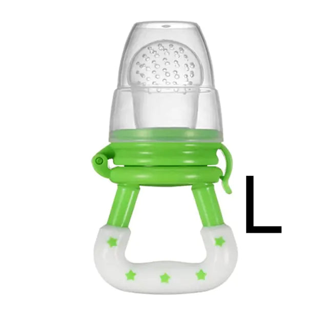 Squeeze Bottle Feeder – One-Handed Feeding with Reusable Silicone Spoon and Fruit Nibbler