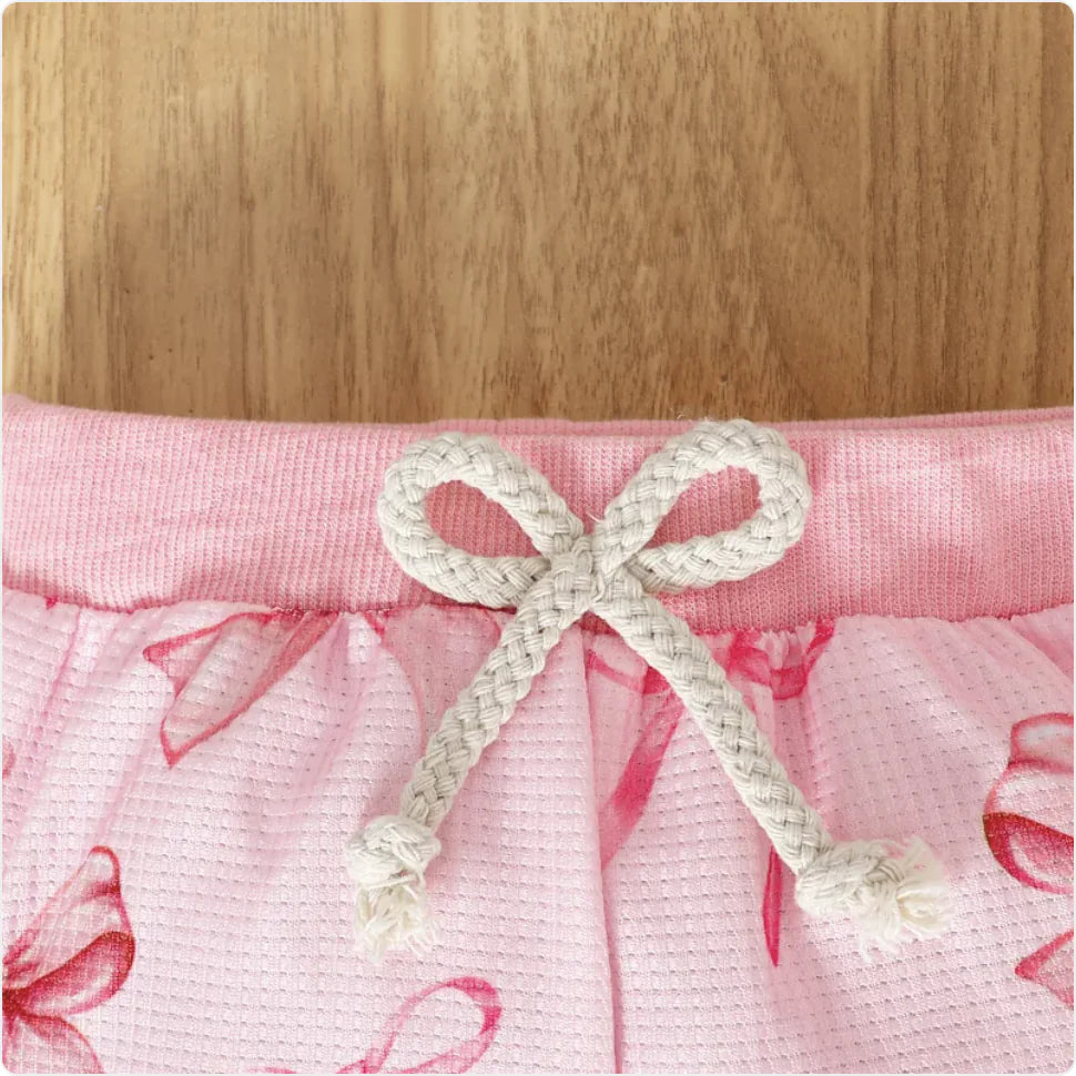 Cotton Baby Bow Print Sweater and Pants Set