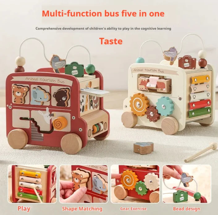 Wooden Bus Toy for Creative Play